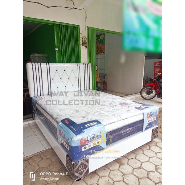 Dipan sandaran + spring bed central Dulux plus pocket/ matras central/ springbed central/ central Du