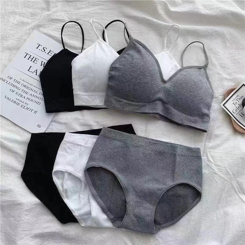 TF 1 BRA Set BH+CD Wanita 1 Set Bra Olahraga Pakaian Dalam Wanita Bra Sport yoga gym lari Wanita