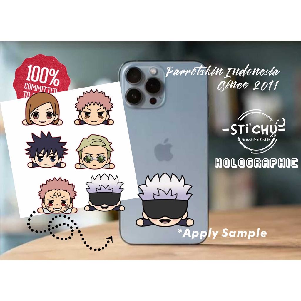 Stiker Sticker hologram JuJutsu Kaisen untuk Hp Laptop Helm botol dll