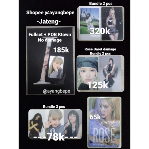 Album Lalisa Black Rose POB YG Select Rose Baret Polaroid Lisa Summer Diary Hawaii Rose 4+1 POB Lali