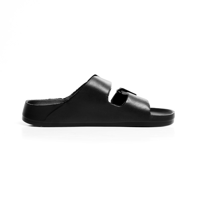 MARQUE.CO Rubber Sandals - Sendal Karet Bentuk Gesper Warna Hitam Black untuk Pria &amp; Wanita