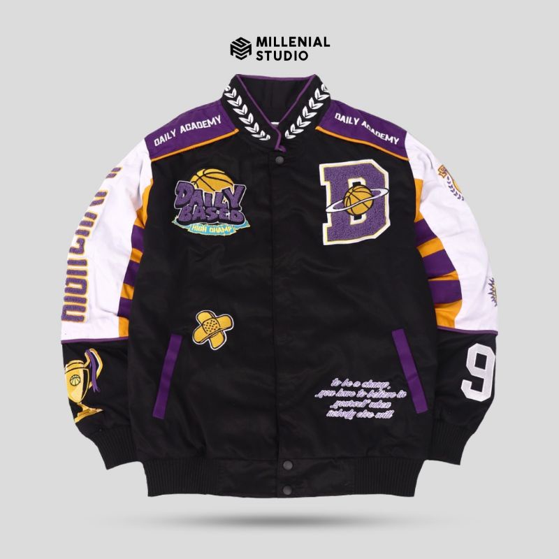 Nascar Jacket Racing Academy Black Purple Dailybased | Millenial Studio