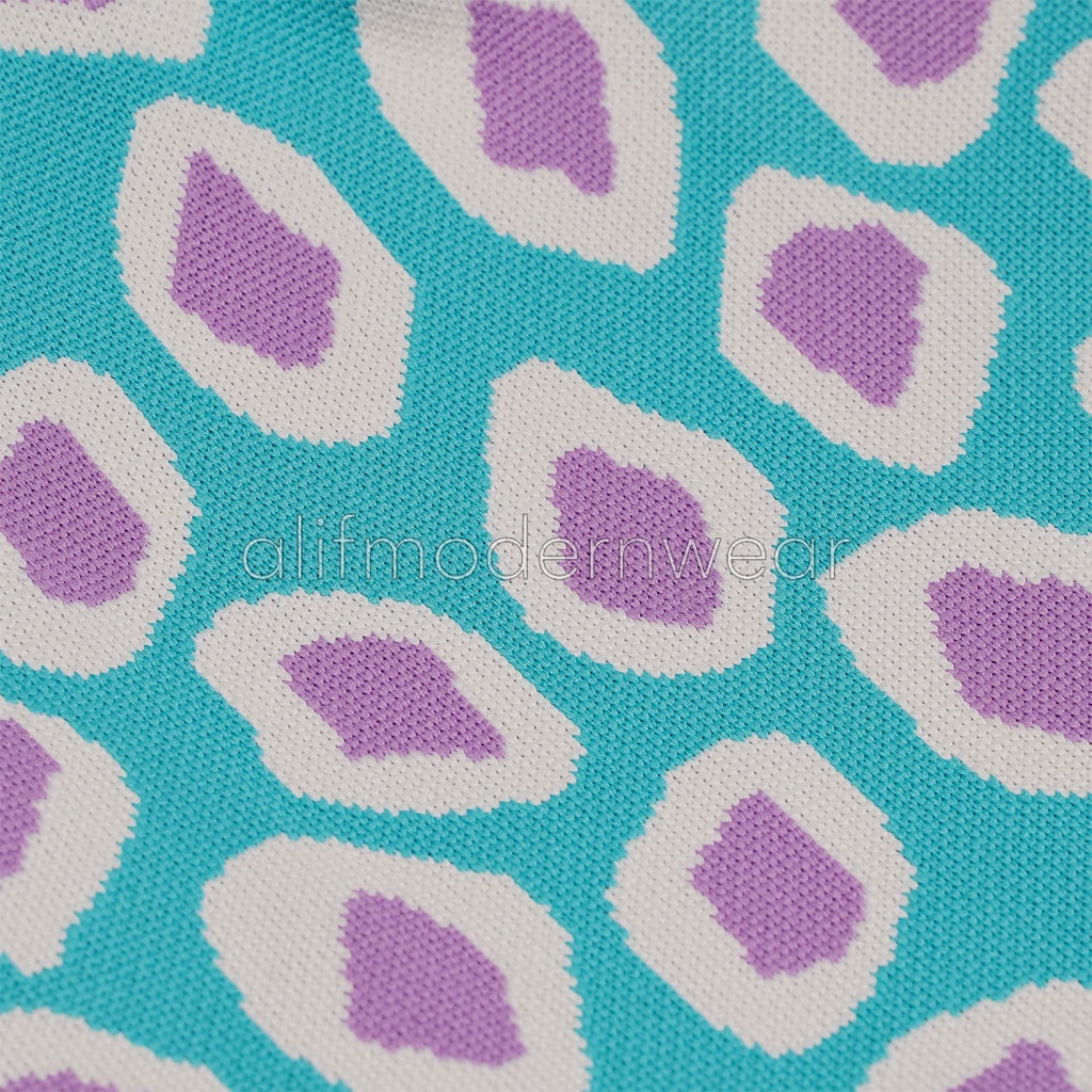ALIF TAS BELANJA RAJUT POPPIN KNIT GROCERY BAG - POLAR TURQUOISE ( KB-017 )