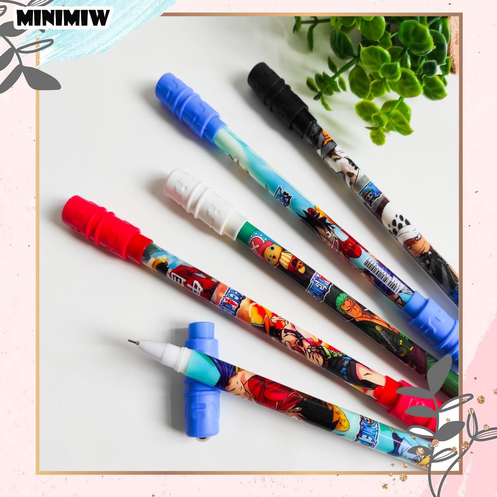 PULPEN MAINAN PUTAR MAGNET ONE PIECE BOLPEN KARTUN  ALAT TULIS BOLPOIN UNIK IMUT MURAH PEN GEL KARAKTER PENA UNIK LUCU MURAH