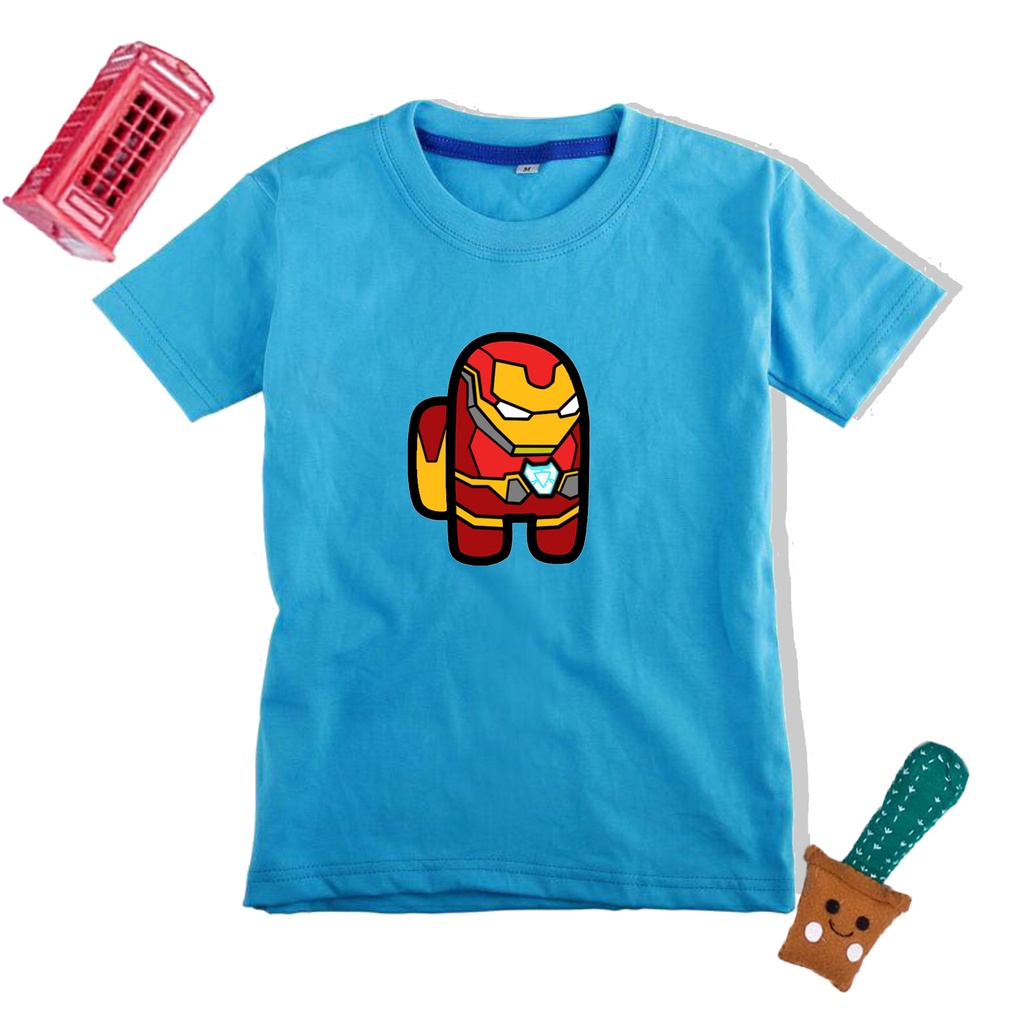 PVJ - Kaos Iron Man Anak laki Laki Motif Super Hero Karakter Among us