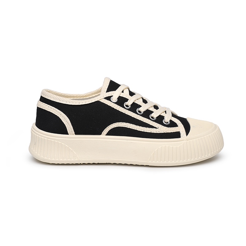 [GROSIR][COD] SEVEN_DAY SEPATU KANVAS WANITA KOREA IMPORT CASUAL SPORT SHOES HITAM FQ-58