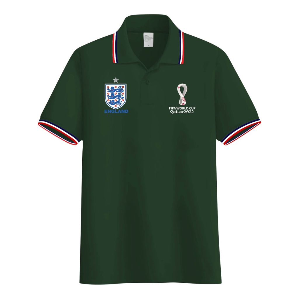 MALVARO-Kaos Polo Shirt Pria Logo Piala Dunia 2022 / Polo List / Baju Kerah / Polo England