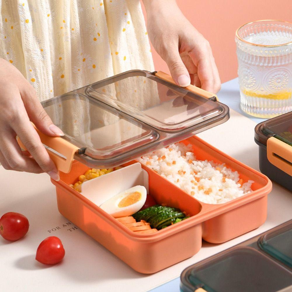 R-FLOWER Lunch Box Portable Microwavable Untuk Pelajar Pekerja Kantor Wadah Makanan