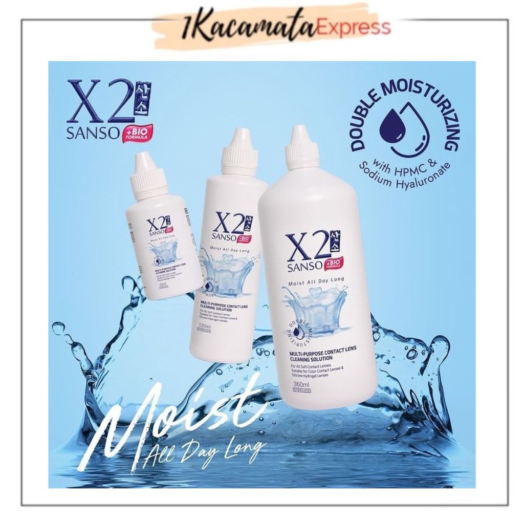 AIR PEMBERSIH X2 SANSO + BIO FORMULA MOIST 120ML CAIRAN SOFTLENS