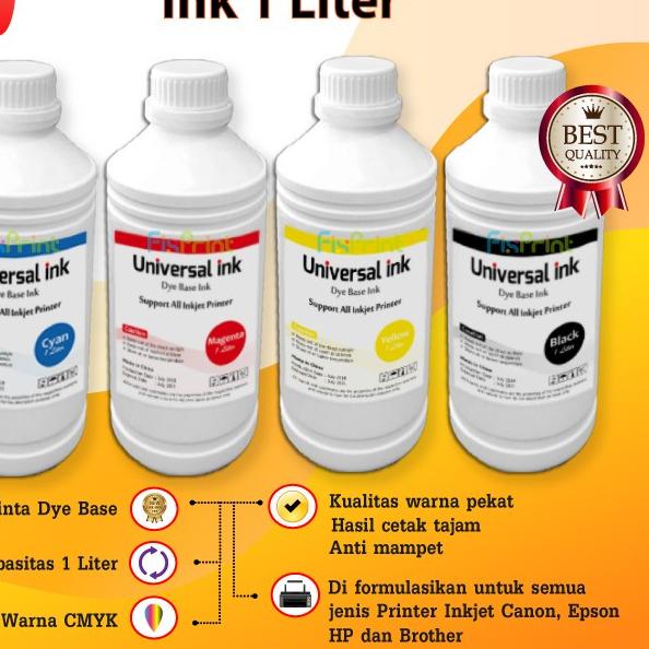 Tinta Universal Cyan 1 Liter, Tinta Refill Printer Dye Base - Hitam