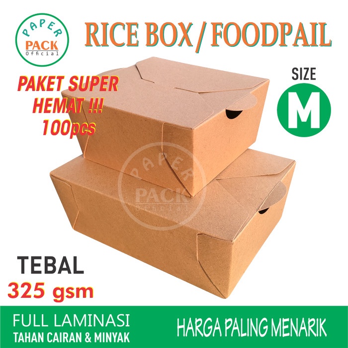 Jual PROMO! ( ISI 100) FOOD PAIL M 325/PAPERLUNCHBOX/DUSMAKANAN