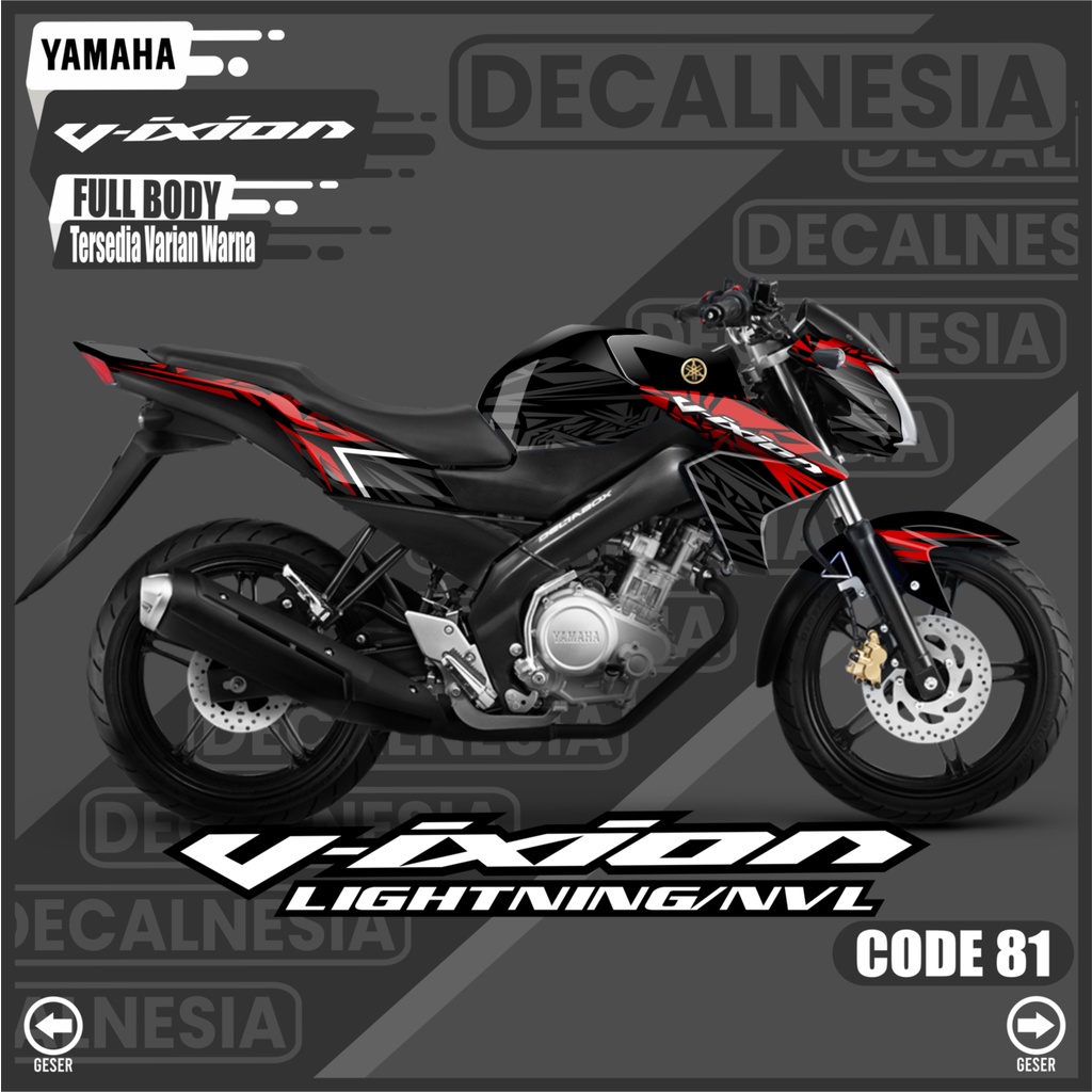 Sticker Decal Vixion NVL Lightning New Full Body Stiker 2012 2013 2014 2015 Motor Yamaha Variasi Mod