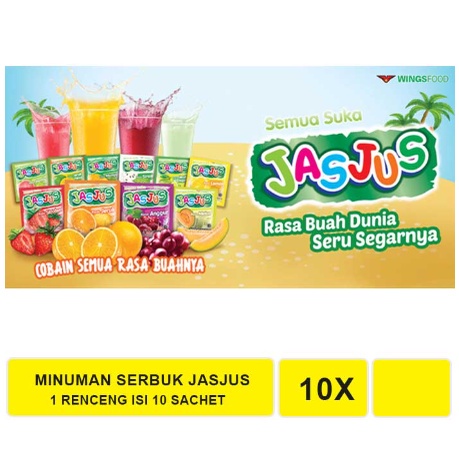 MINUMAN BUBUK JAS JUS ANEKA RASA BUAH 1 RENCENG ISI 10 PCS