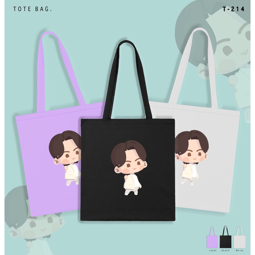 Totebag kanvas Bergambar B-T-S / Tas Les / Tas Wanita