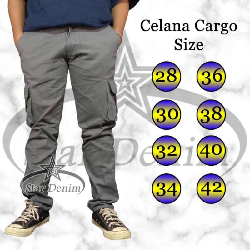 Celana Cargo Panjang Pria Star Denim Terlaris / Celana Cargo Panjang Pria Jumbo Star Denim Terbaru