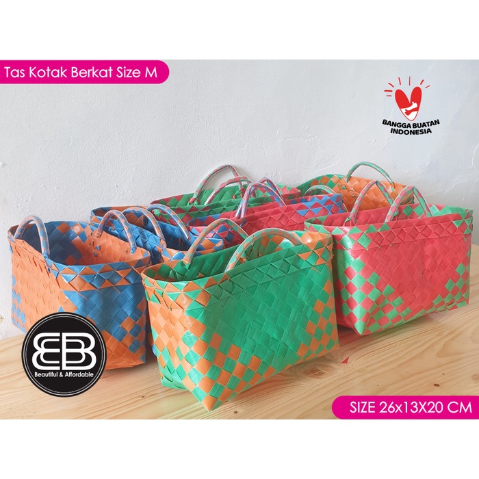 

Tas Bingkisan Kotak SEDANG (M) / Tas Anyaman Plastik Mini Motif / Tas