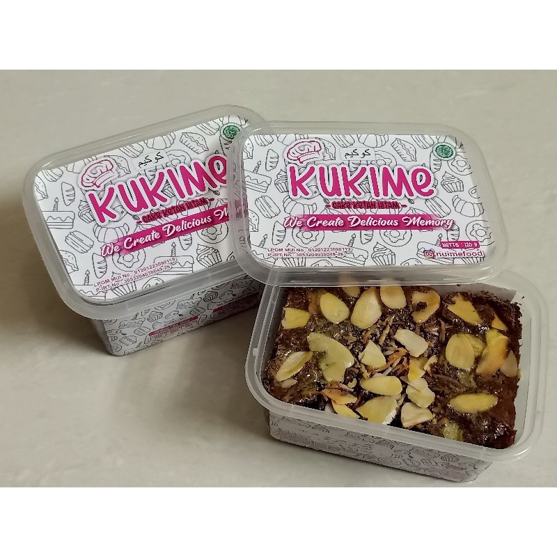 

Snack Cemilan Kue Cake Bolu Ketan Hitam Susu Keju Almond Kukime 125gram 2box