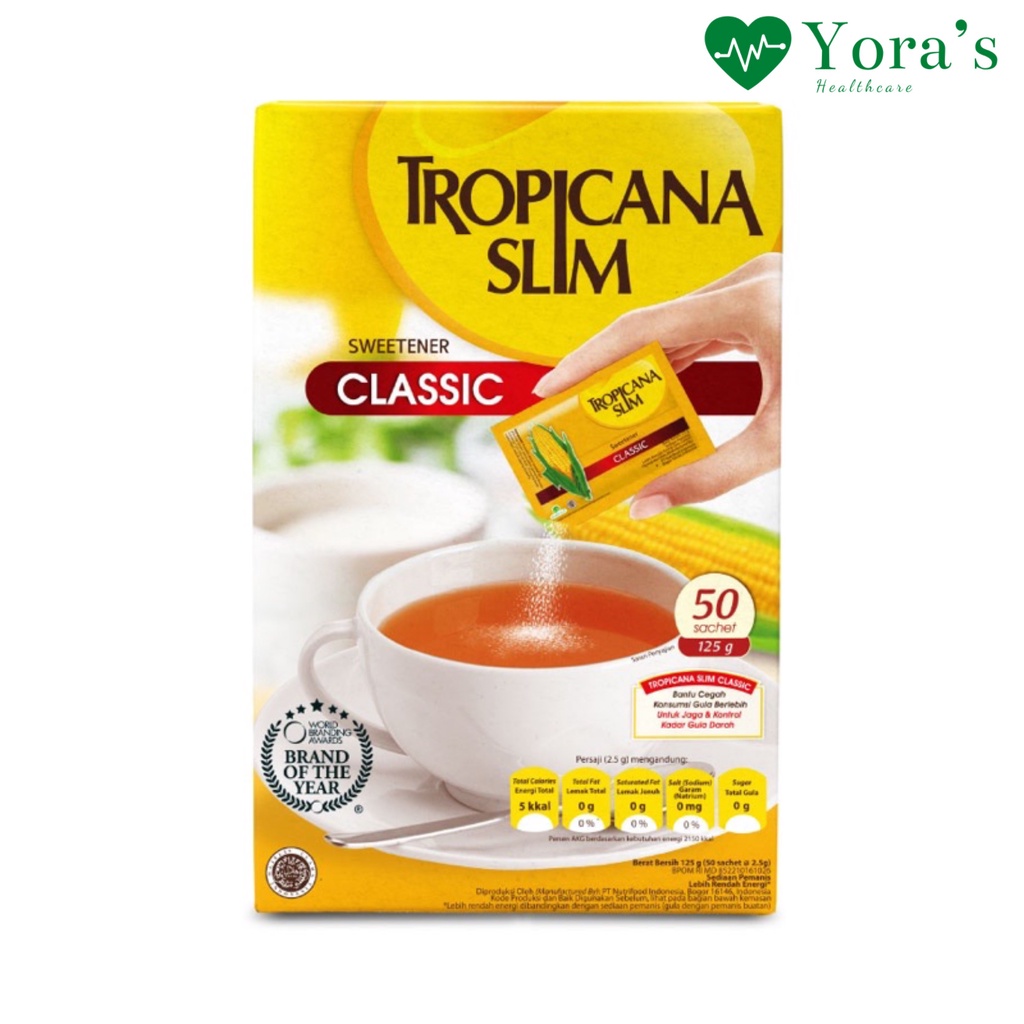 

￼Tropicana Slim Sweetener Classic 50 Sachet - Pemanis untuk Bantu Batasi Gula