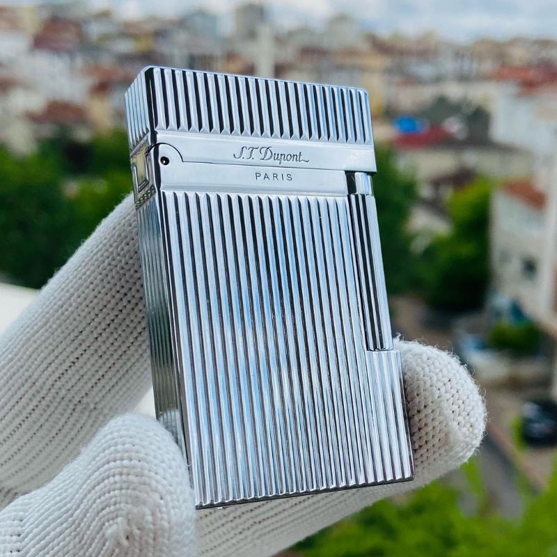 Korek Api S.t Dupont Line Silver Lighter Premium Quality