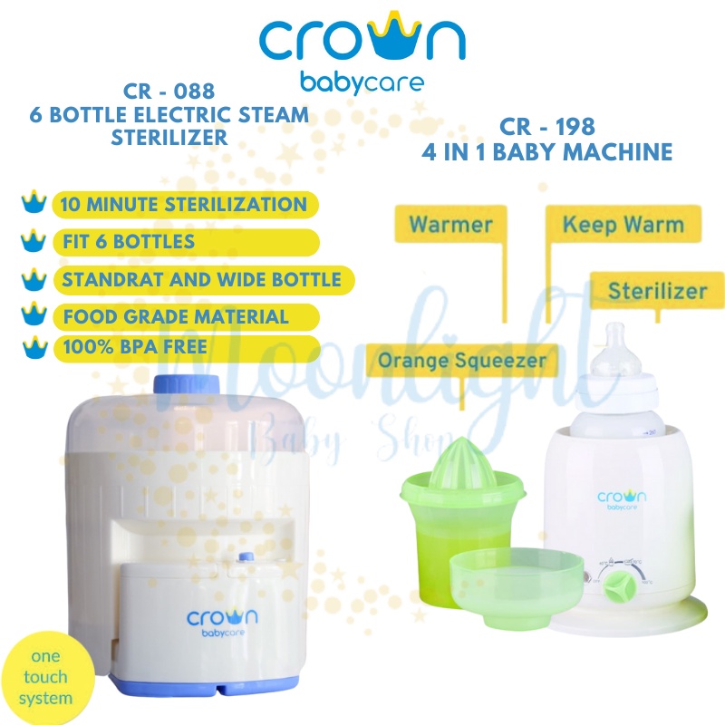 CROWN Warmer Sterilizer Steril CR 088 Pemanas Penghangat 4in1 Botol Susu Asi Makanan Bayi Crown CR19