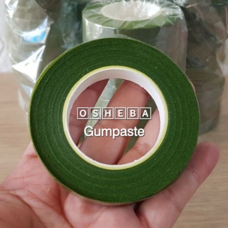 [osheba] floratape / solasi bunga warna hijau tua 30y