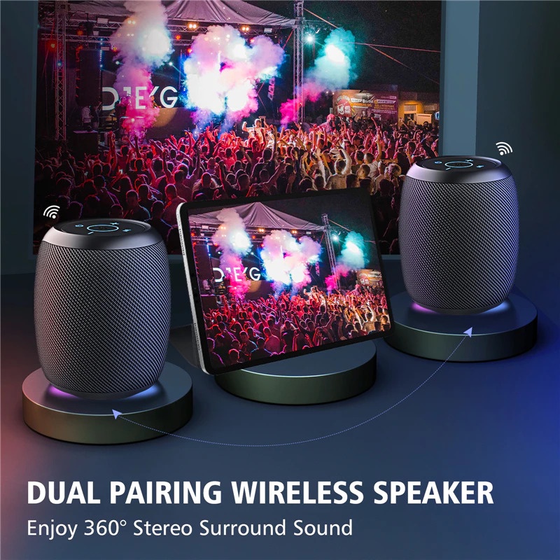Zealot Portable Bluetooth Speaker Stereo RGB Waterproof IPX7 - S53 - Black