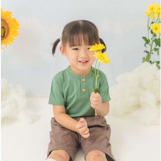 Unisex Walbie Kaos Bayi Anak 001 Button Shirt (BISA TUKAR SIZE) Baby &amp; Kids Kaos Anak Baju Bayi 0 Bulan - 3 Tahun Kaos Polos Basic T-sirt Atasan  libby uniqlo mooi velvet