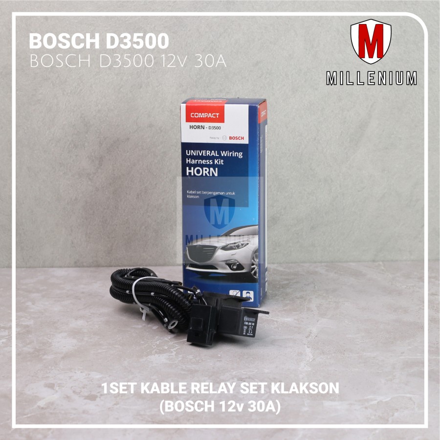 KLAKSON DCS BLACK TWIN TONE MOBIL MOTOR DENGAN KABEL RELAY BOSCH D3500