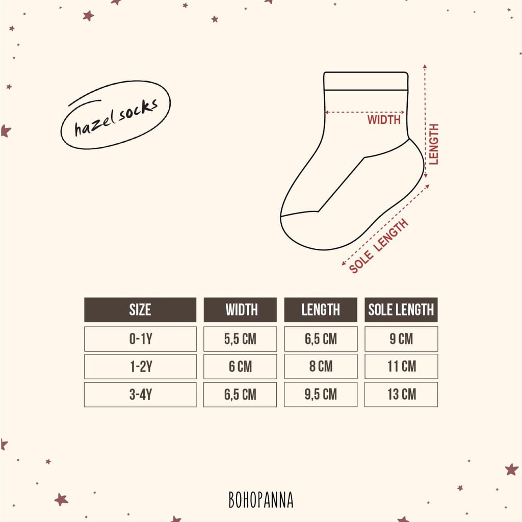 BOHOPANNA - HAZEL SOCK - Kaos Kaki Bayi 0-4 TAHUN