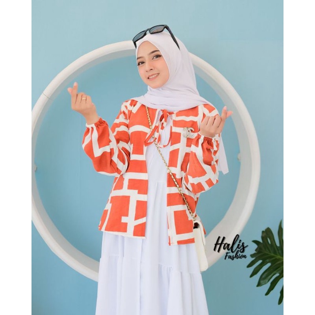 Set outer RAHMA ORI halis KARTINI KARTIKA BLEZER setelan terbaru muslim remaja wanita elegan style one set terkini motif kotak kotak