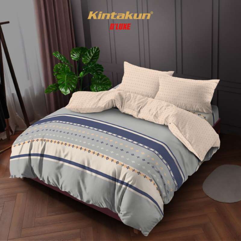 Kintakun Bedcover Set Flat 160/180 Madana Aesthetic Dluxe Microtex Krem