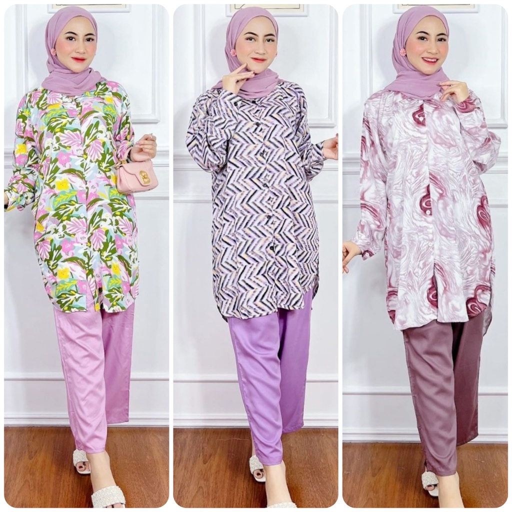 Amira Set by Kanaya | Setelan Tunik Rayon | One Set Panjang