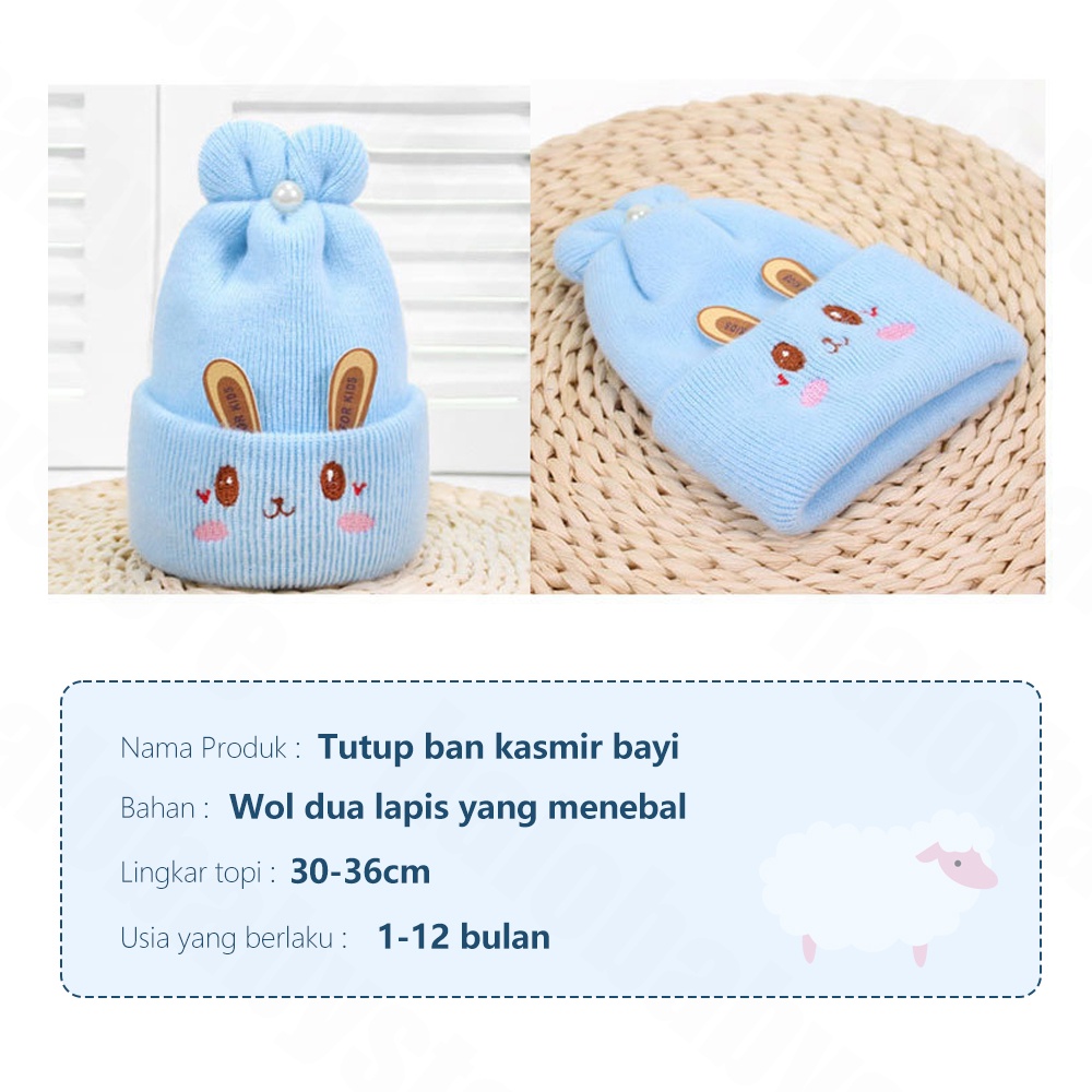 Halo Baby Topi Kupluk Bayi Bahan Rajut Motif KELINCI topi rajut bayi