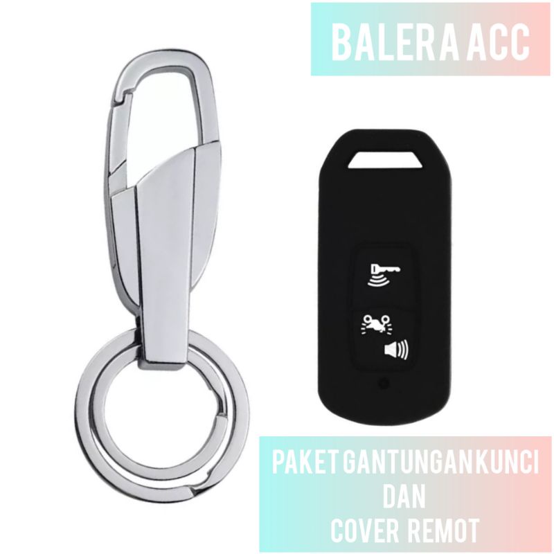 Paket gantungan kunci Stainless Dan Cover remot Pcx 160 Adv 160 Dan Vario 160