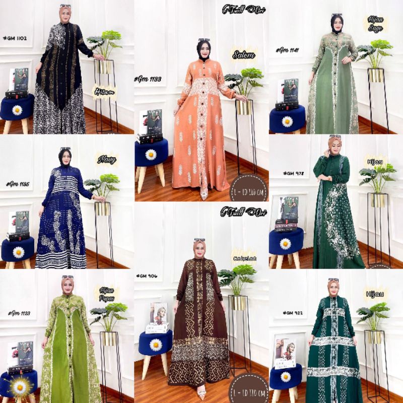 MOTIF TERBARU] Gamis Twill ORI | Bahan Tebal &amp; Adem | Model Full Kancing