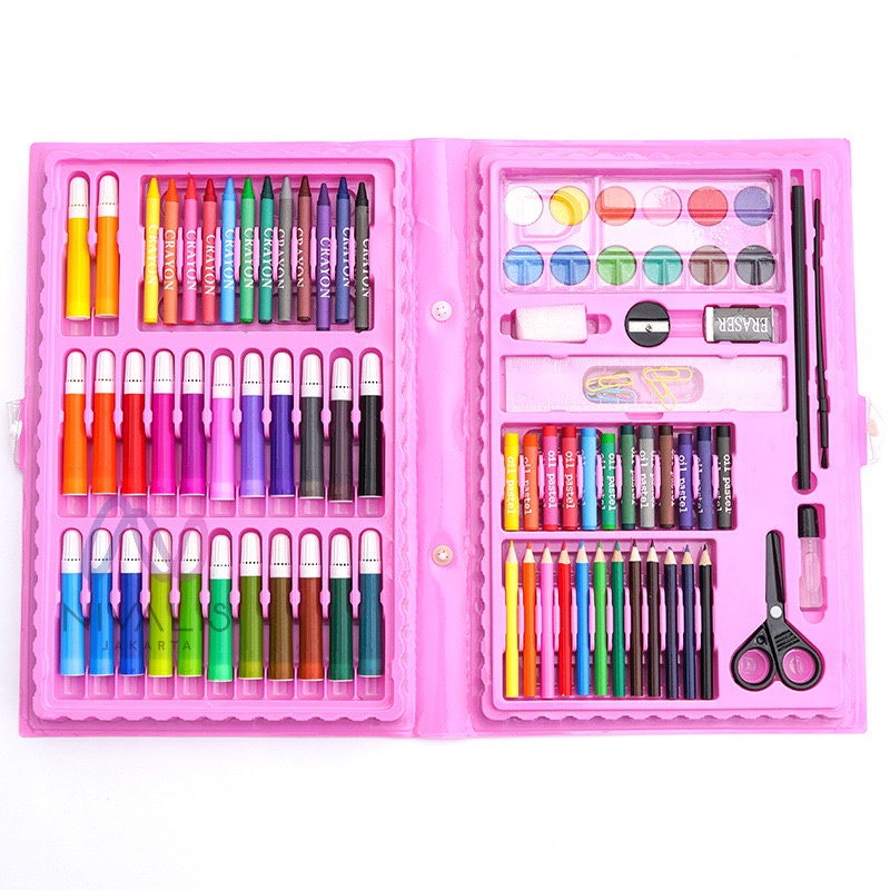 

WHI Art Set 86pcs Alat Menggambar Melukis Anak Lengkap Cat Air Crayon