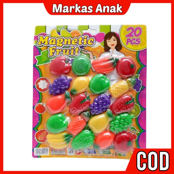 Mainan Anak Anak Umur 3 4 5 6 7 Tahun Hadiah Magnetic Fruit Tempelan Kulkas 20 pcs No IM-020