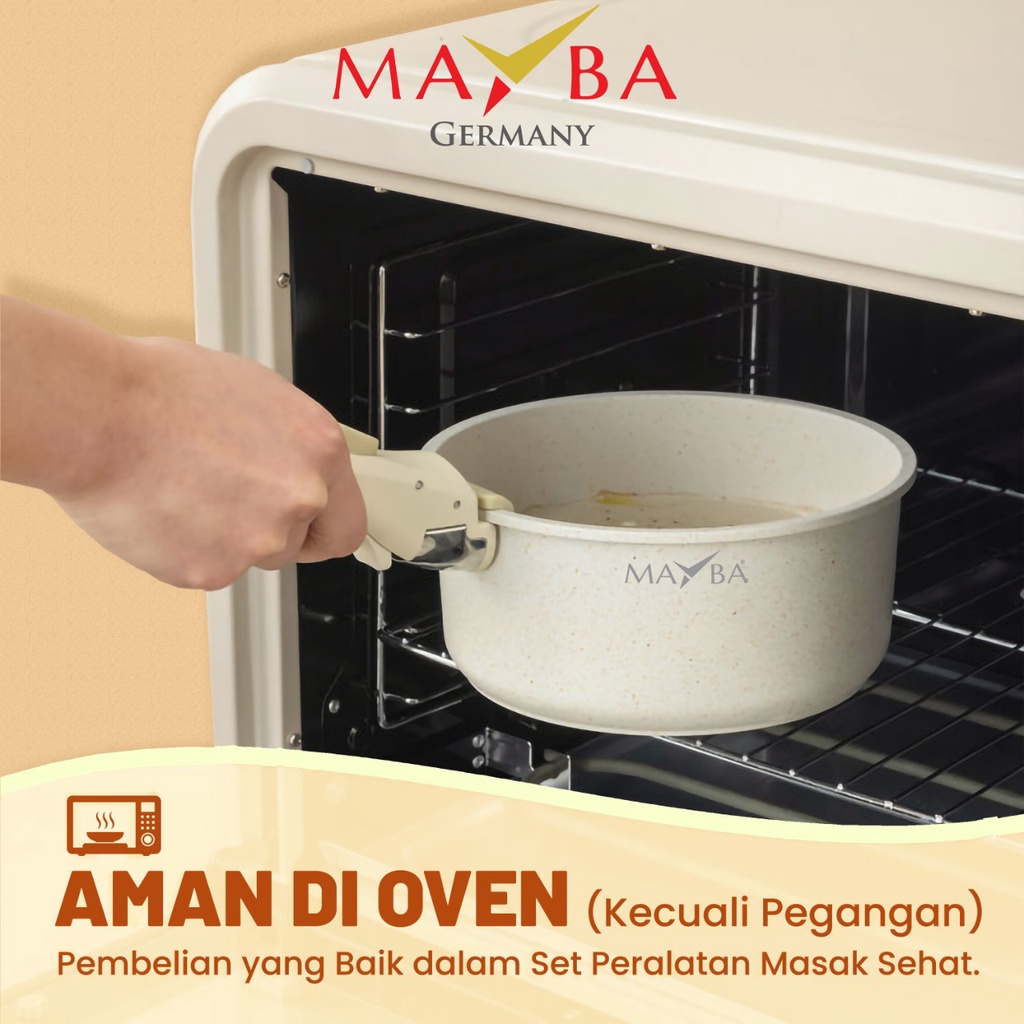 PANCI FORTUNE 8 PCS Granite Anti lengket kualitas tertinggi Mayba Jerman dengan gagang bisa dilepas - Wajan saji / bisa masuk oven &amp; microwave