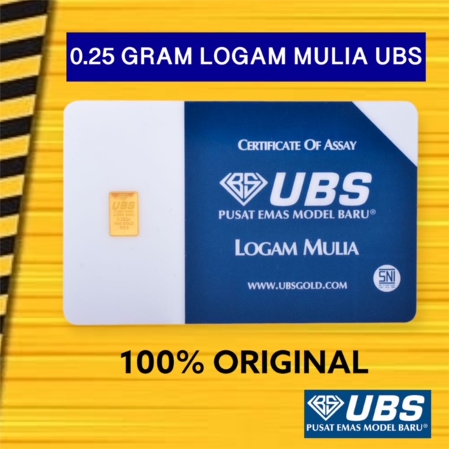 LM UBS 0.25 GR , LOGAM MULIA EMAS UBS 0,25 GRAM