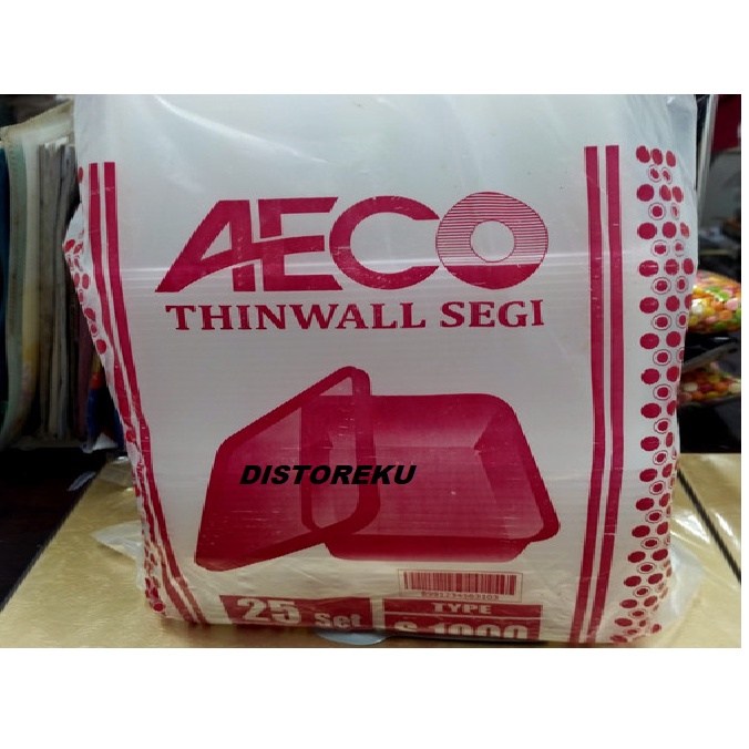 THINWALL SEGI WADAH MAKAN TEMPAT BOX MAKAN MICROWAVE AECO S1000 25PCS - AECO S1000