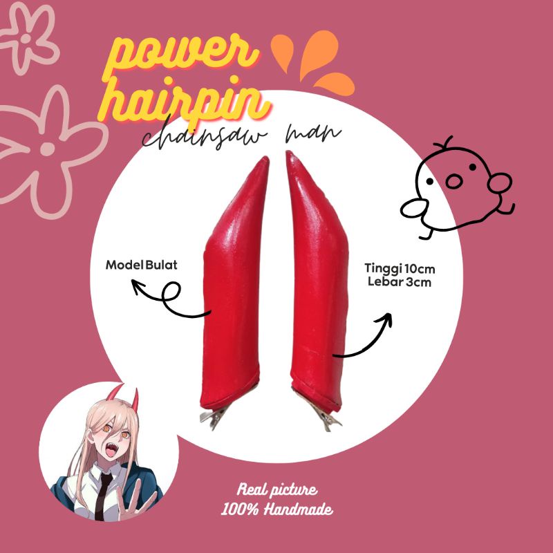 [PRE-ORDER!!] CHAINSAW MAN TANDUK POWER BLOOD DEVIL HANDMADE (Baca Deskripsi)