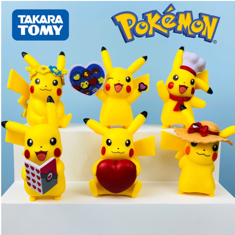 Mainan Action Figure Pokemon Pikachu Charmander Psyduck Squirtle Jigglypuff Bulbasaur Kawaii Untuk Hadiah Anak