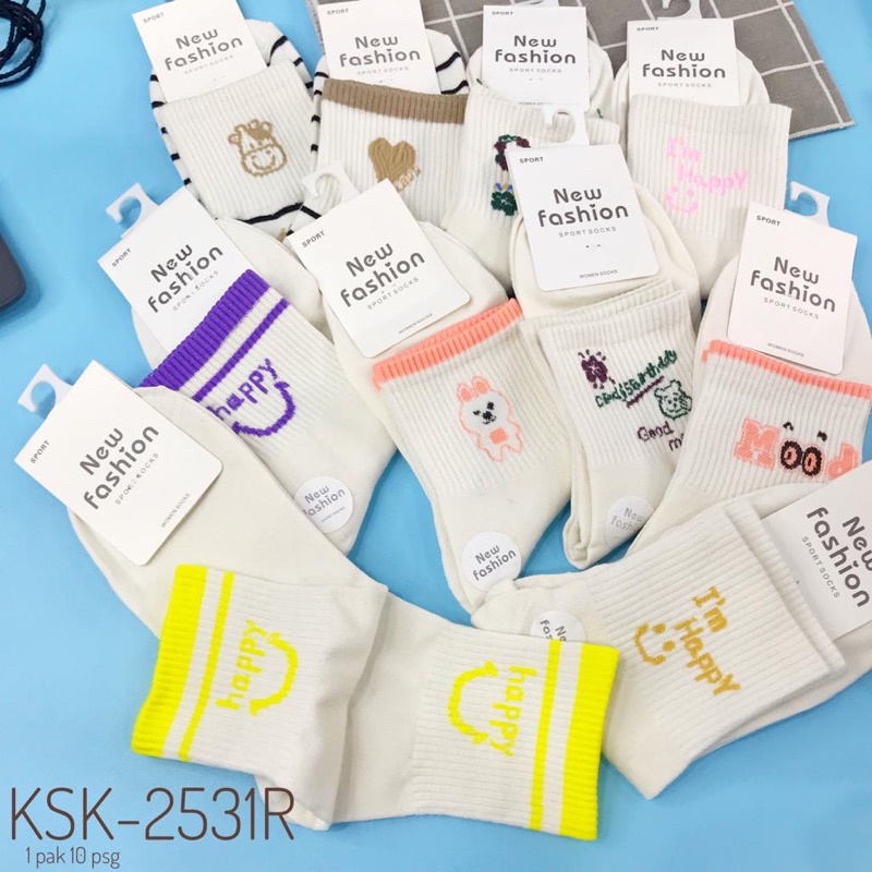 Kaos Kaki Pria Wanita Panjang Setinggi Betis Motif Campur New Fashion Korean Style Socks