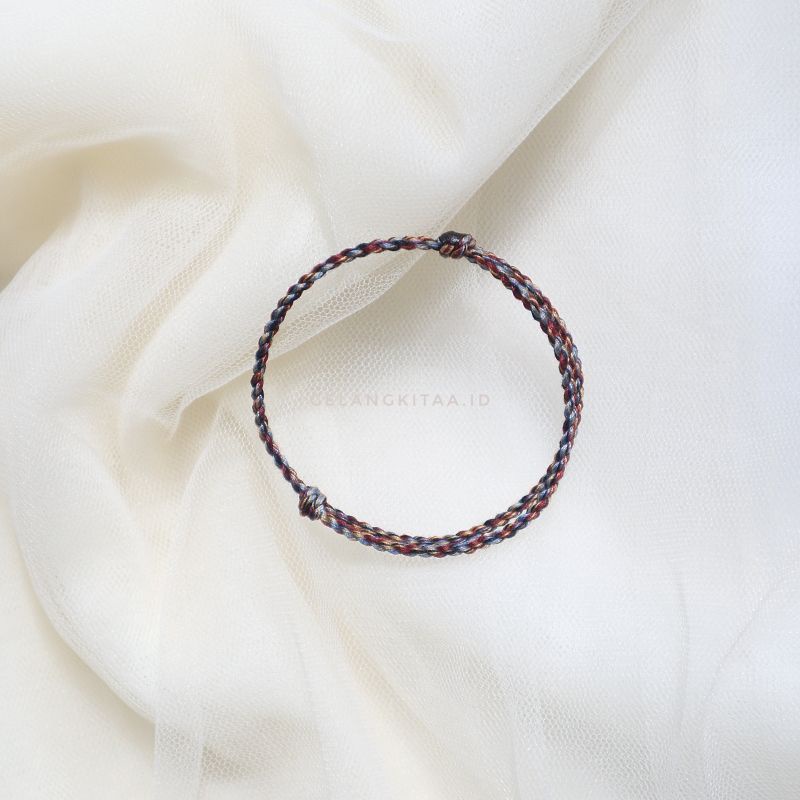 Gelang Polos Plintir Ulir Model Sliding 1,5mm Unisex