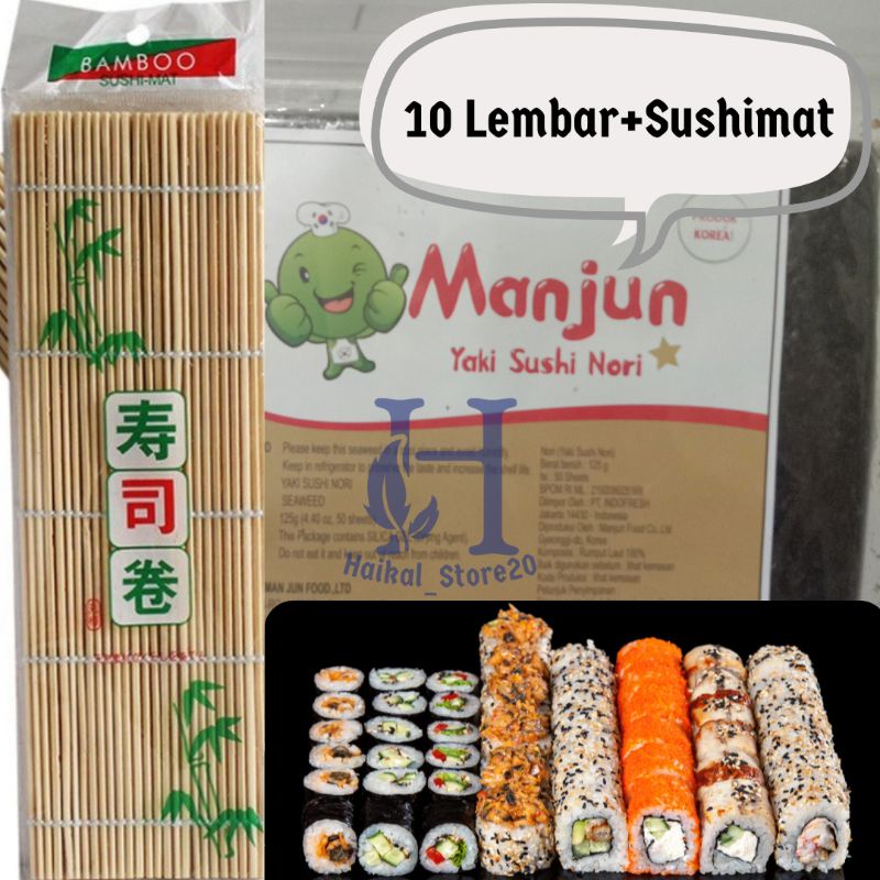 

Nori Sushi Rumput laut Manjun PAKET 10 LEMBAR + SUSHIMAT HALAL