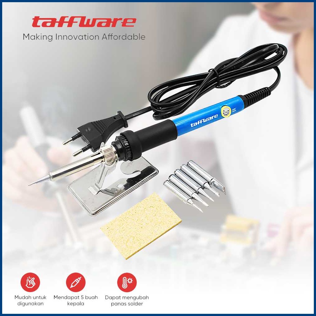 Solder Listrik 60 Watt Set Suhu Dapat Diatur - Taffware CS31
