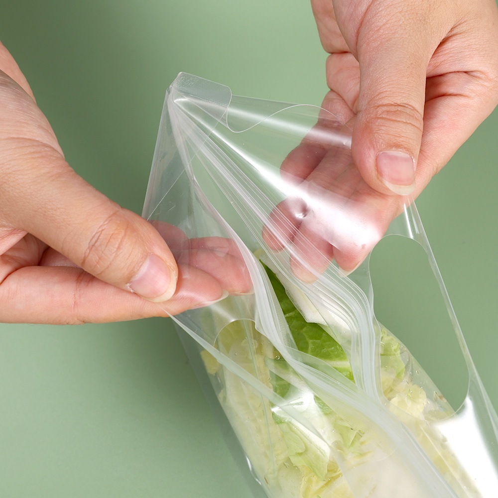 Tas Penyimpanan Makanan Bahan Silikon BPA Free Anti Bocor Dengan Ziplock Dapat Digunakan Kembali