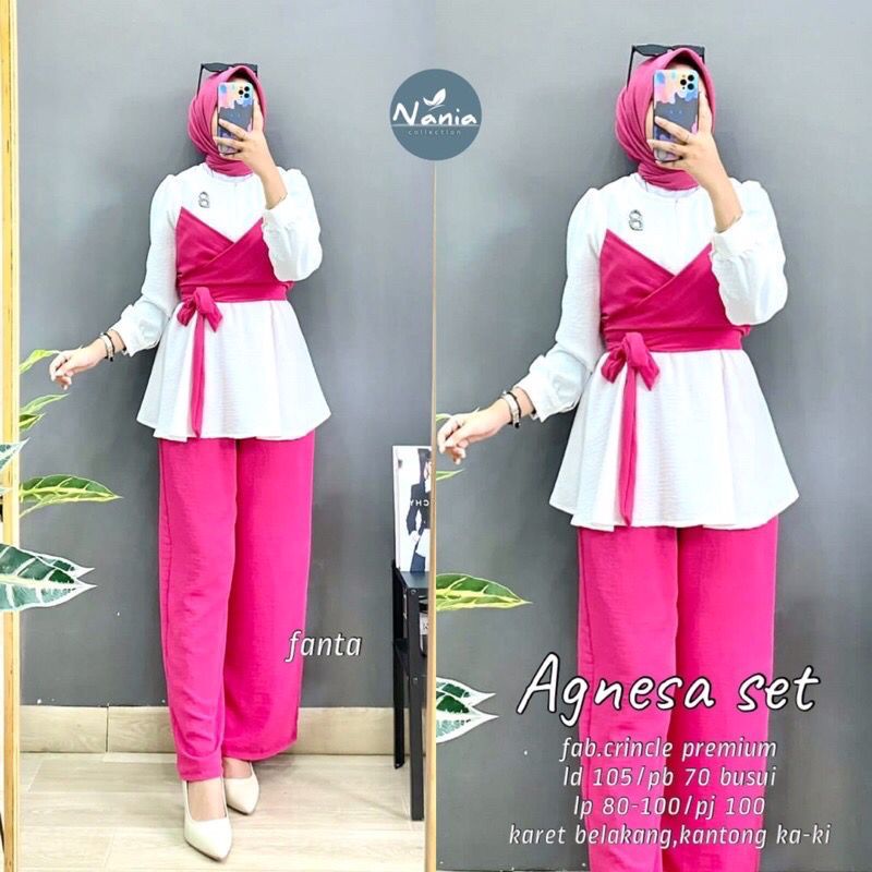 Fashion MUSLIM, baju wanita, baju stelan wanita, setelan, stelan, Baju stelan, fashion wanita, one set. Agnesa Set