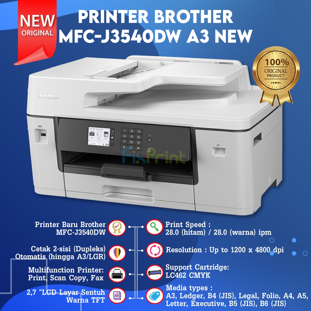 Printer MFCJ3540DW Duplex Wireless Print Scan Copy Fax WIFI A3 Printer