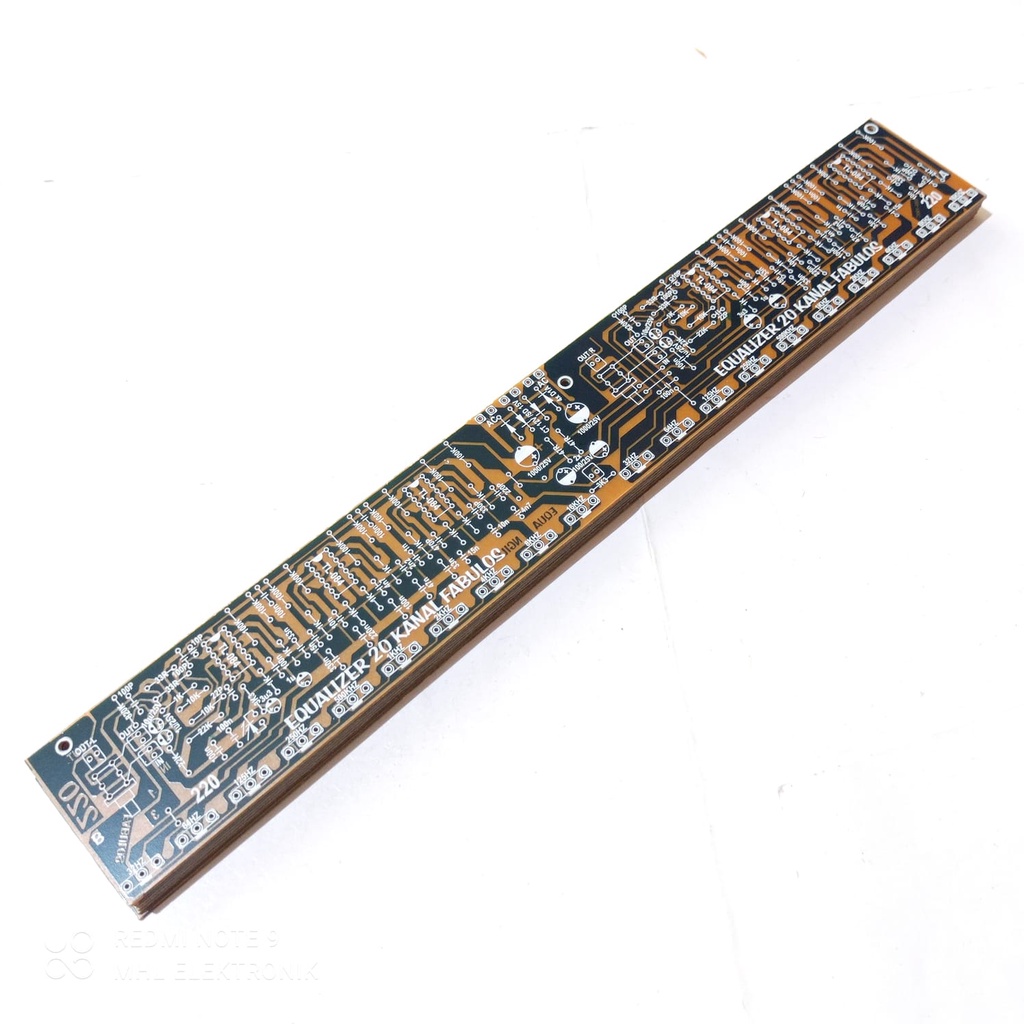 PCB Equalizer 20 Channel Stereo Potensio Putar OpAmp Tone Control Frekwensi 220